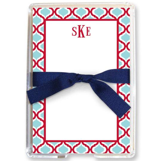 Red & Teal Kate Memo Sheets in Holder